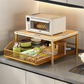 ✨ Supporto a 2 Ripiani per Microonde & Elettrodomestici 🍵📦 - Cassetto Estraibile | Struttura Ferro + Legno | Salvaspazio | 3 Colori | 65% DI SCONTO