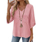 Top casual da donna con scollo a V e ricami