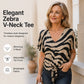 🔥 OFFERTA LIMITATA – 60% OFF!🔥Selezione top🔥 Maglietta da donna con scollo a V e laccio sul davanti, con motivo zebrato