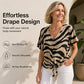 🔥 OFFERTA LIMITATA – 60% OFF!🔥Selezione top🔥 Maglietta da donna con scollo a V e laccio sul davanti, con motivo zebrato