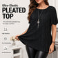 🔥 OFFERTA LIMITATA – 60% OFF!👚🔥Camicetta plissettata a maniche corte taglie forti da donna, top ampio che nasconde la pancia