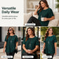 🔥 OFFERTA LIMITATA – 60% OFF!👚🔥Camicetta plissettata a maniche corte taglie forti da donna, top ampio che nasconde la pancia