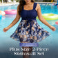 👙 SCONTO DEL 60% ORA! 🌊 Costume da bagno a due pezzi taglie forti con effetto modellante – parte anteriore increspata, gonnellina discreta e schiena scoperta – perfetto per sentirsi sicure in piscina ☀️