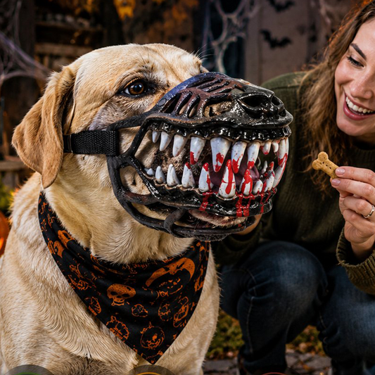 🎃50% DI SCONTO ORA! 🐶Museruola Halloween Realistica per Cani – Spaventosi Denti Insanguinati, Costume da Cane, Museruola Regolabile Divertente per Feste in Costume di Halloween