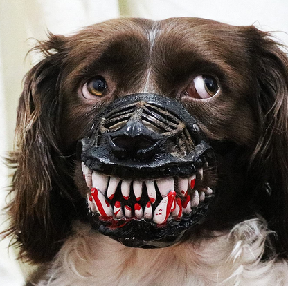 🎃50% DI SCONTO ORA! 🐶Museruola Halloween Realistica per Cani – Spaventosi Denti Insanguinati, Costume da Cane, Museruola Regolabile Divertente per Feste in Costume di Halloween