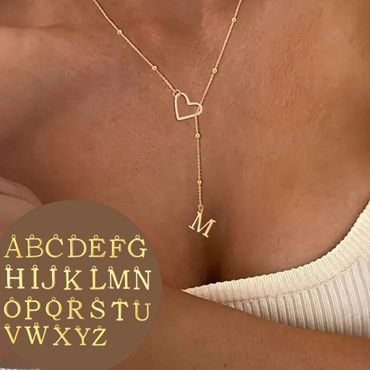 🥳VENDITA CALDA 2026🥳💞50K+ VENDUTI!⏳✨Collana in Acciaio Inossidabile a Forma di Y con Cuore e Iniziale