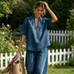 🔥 60% DI SCONTO – OFFERTA LIMITATA! Set Denim Estivo da Donna Top con Scollo a V + Pantaloni a Gamba Larga – look completo, elegante e comodo per l'estate.