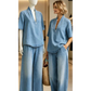 🔥 60% DI SCONTO – OFFERTA LIMITATA! Set Denim Estivo da Donna Top con Scollo a V + Pantaloni a Gamba Larga – look completo, elegante e comodo per l'estate.