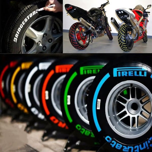 🚗 SCONTO DEL 50% ORA!Pennarello Indelebile per Pneumatici a Base di Olio – Impermeabile, 12 Colori, Durata fino a 1 Anno 🎨