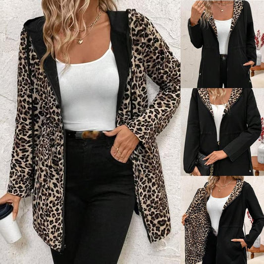 🔥 50% DI SCONTO – OFFERTA LIMITATA!Cappuccio reversibile con stampa leopardata