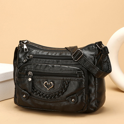 💐50% OFF! 🔥🎁Borsa a tracolla da donna in morbida pelle PU con multiple tasche
