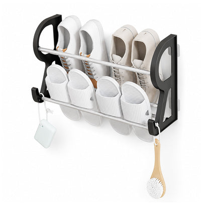 👟SCONTO DEL 50% IN QUESTO MOMENTO! Scarpiera da parete senza forature – Organizer verticale salvaspazio in acciaio al carbonio, scaffale antiruggine senza forature per ingresso, bagno e armadio