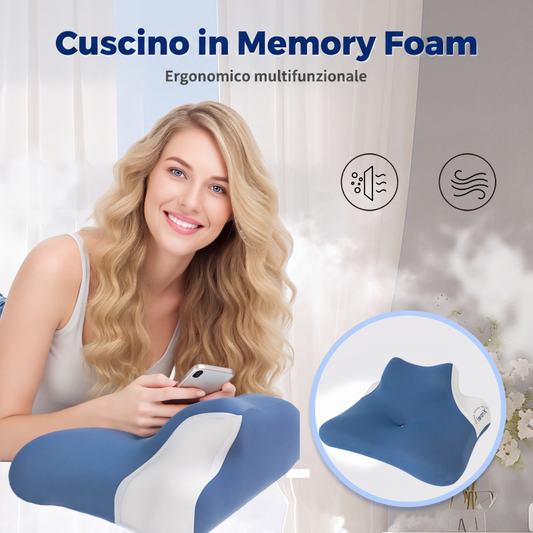 🛏️🔥 50% DI SCONTO – Cuscino Ergonomico in Memory Foam con Supporto Cervicale 💤✨ Adatto a tutte le posizioni, traspirante e con federa rimovibile. Per un sonno perfetto e senza tensioni! 😴💙