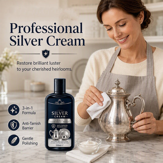 ✨🥄 50% di sconto! Crema lucidante per argento – 💎 rimuove l'ossidazione, 🌿 protegge dall'ossidazione, 🧽 facile da applicare!