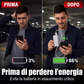 Caricabatterie portatile di emergenza per telefoni, power bank alimentato da batterie AA con torcia LED integrata