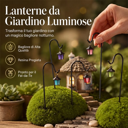 🏡 SCONTO DEL 50% ORA! Palo per piante con lanterna retrò luminosa – Mini lanterna luminosa per giardino su palo, decorazione premium in resina fai-da-te per giardino delle fate, adatta per micro-paesaggi, piante in vaso e ornamenti per il cortile