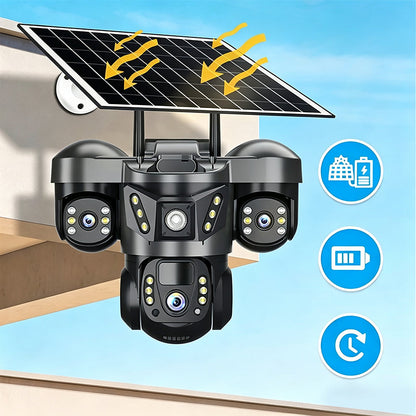 📡 OFFERTA LIMITATA 70% DI SCONTO! ⚡ Telecamera di Sicurezza WiFi Solare a Triplo Obiettivo – Smart, Wireless, Per Ogni Clima ☀️