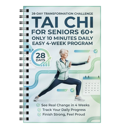 🔥Libro di Tai Chi di 28 Giorni per Principianti e Senior – Esercizi illustrati da 10 minuti al giorno, diario dei progressi incluso, movimento dolce quotidiano, formato A5.