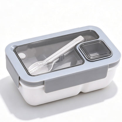 🍱 Contenitore per il pranzo con spazio per le posate – 50% DI SCONTO! OFFERTA LIMITATA!✨ Porzionato, adatto al microonde – ideale per lavoro, scuola e viaggi.🍽️ Conserva le posate nel set, risparmia spazio e facilita il pasto quotidiano. 🥄