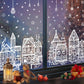 🏠🎅 Set di Decalcomanie per Vetri – Villaggio di Natale – Decora le Finestre con Case, Alberi e Pupazzi di Neve! ❄️🌟