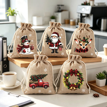 🎄 Risparmia il 50%! 🎁 Sacchetti regalo con coulisse – Festosi, riutilizzabili e perfetti per confezionare i regali ✨