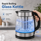 ☕ Bollitore Elettrico in Vetro da 2 L | Spegnimento Automatico e Protezione Surriscaldamento 🛡️ | Bollizione Rapida in Pochi Minuti ⚡ | Infusore per Tè in Foglie 🍵 | Nero 🖤