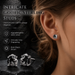 ⏳🔥 OFFERTA LIMITATA -50%! ⏰ 1 paio di orecchini a lobo gotici color argento con motivo a vite e zircone cubico nero