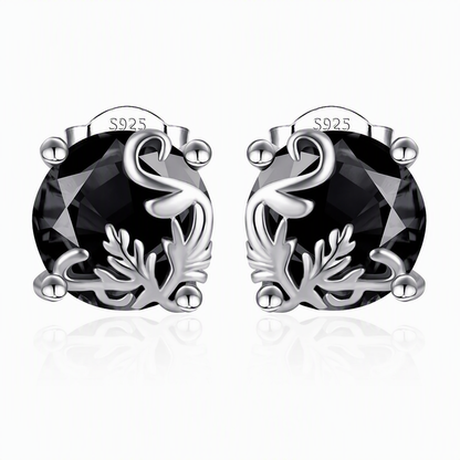 ⏳🔥 OFFERTA LIMITATA -50%! ⏰ 1 paio di orecchini a lobo gotici color argento con motivo a vite e zircone cubico nero