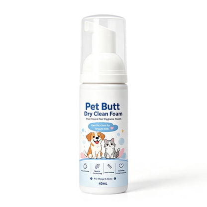 🐾 Schiuma detergente senza risciacquo per la zona posteriore di cani e gatti – Pulizia a secco 🧼