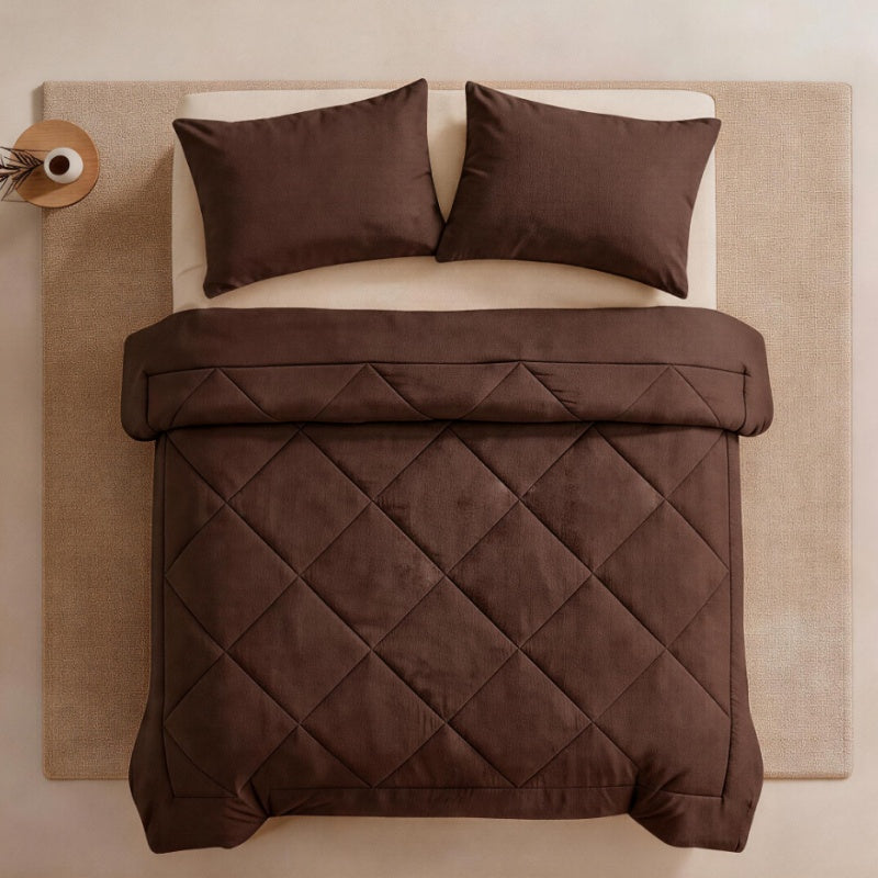 🔥🎁Novità: SCONTO DEL 71%🔥🛏️✨ Set piumone trapuntato da 3 pezzi con federe – comfort soffice come una nuvola, trapuntatura a rombi e microfibra resistente all’umidità 💤