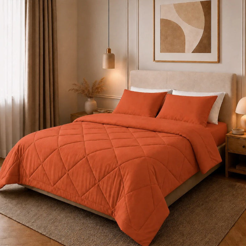 🔥🎁Novità: SCONTO DEL 71%🔥🛏️✨ Set piumone trapuntato da 3 pezzi con federe – comfort soffice come una nuvola, trapuntatura a rombi e microfibra resistente all’umidità 💤