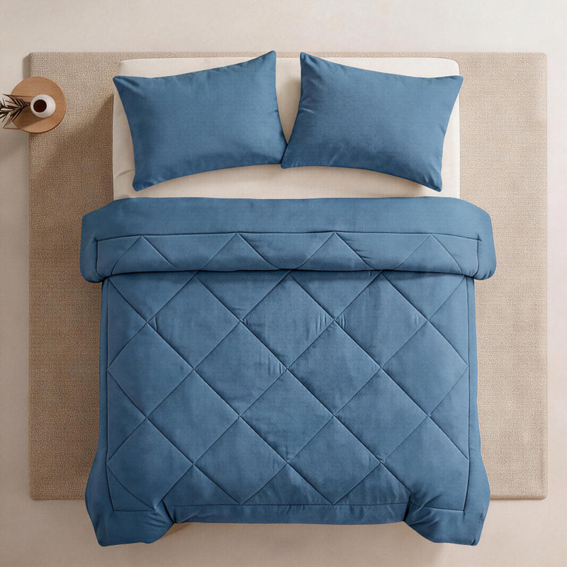 🔥🎁Novità: SCONTO DEL 71%🔥🛏️✨ Set piumone trapuntato da 3 pezzi con federe – comfort soffice come una nuvola, trapuntatura a rombi e microfibra resistente all’umidità 💤