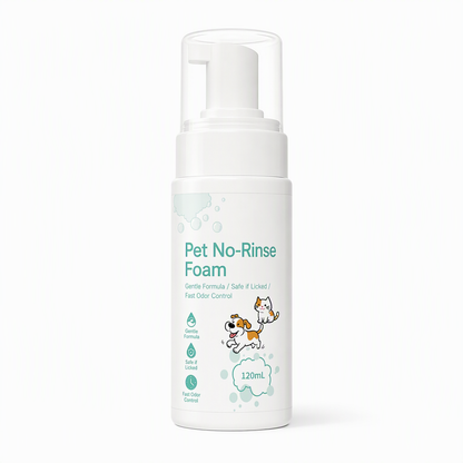Mousse detergente senza risciacquo per cani e gatti