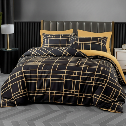 🛏️50% RABATT! 💙 Modernt minimaliskt geometriskt sängkläder Set, stilrent sänglinne för sovrummet ✨