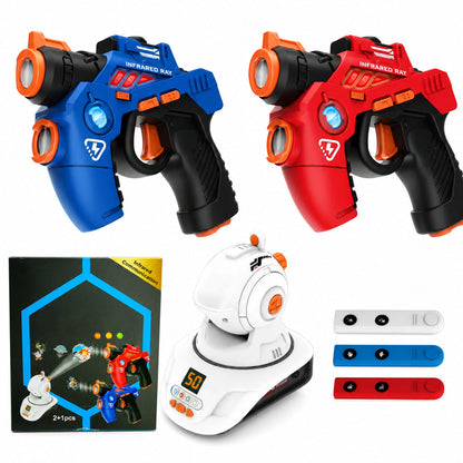 Set di pistole giocattolo a infrarossi per bambini con 2 mini pistole e 1 proiettore con suoni e luci🔫